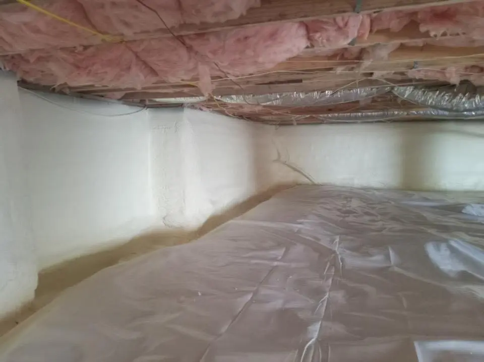 Crawl space encapsulation with closed-cell spray foam for Attic Insulation in Spring Lake Park